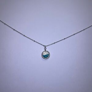 LC Lauren Conrad Silver Necklace with Blue Accents